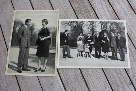 Vintage zwart-wit prentkaarten Albert en Paola